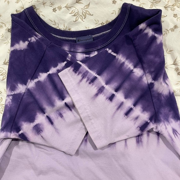Purple champion tie-dye crop top - Picture 3 of 7